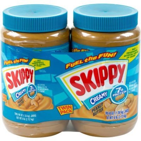 GREEN RABBIT HOLDINGS SKIPPY Creamy Peanut Butter Jars, 48 oz, 2 Pack 22000483
